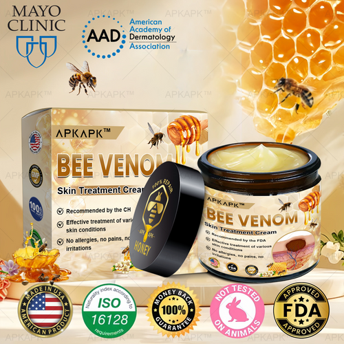 Mayo Clinic Official: APKAPK™ Bee Venom Skin Treatment Cream, Anti-aging, Hydrating, Skin Repair, Even Tone, Acne and Dark Spot Treatment, Wart and Mole Removal, Psoriasis Relief🥇